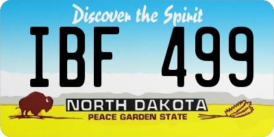 ND license plate IBF499