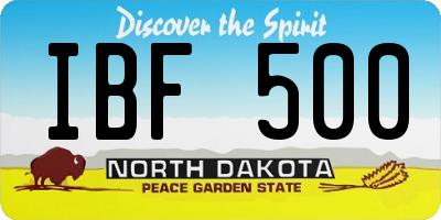 ND license plate IBF500