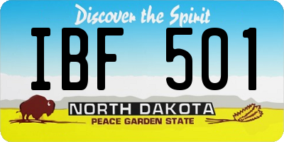 ND license plate IBF501