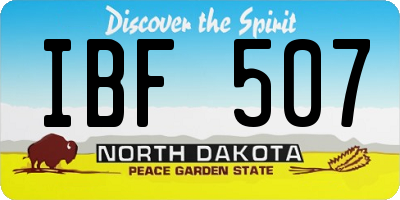 ND license plate IBF507