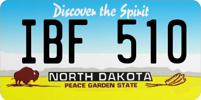 ND license plate IBF510