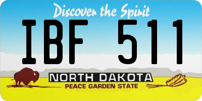 ND license plate IBF511