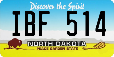 ND license plate IBF514