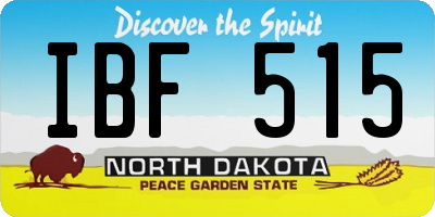 ND license plate IBF515
