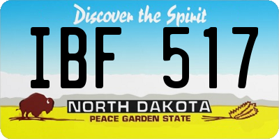 ND license plate IBF517