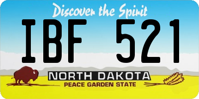 ND license plate IBF521