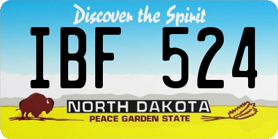 ND license plate IBF524