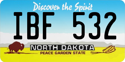 ND license plate IBF532