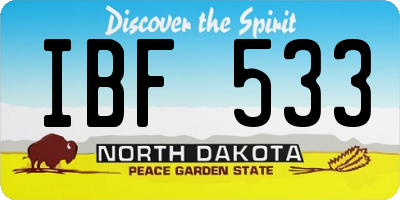 ND license plate IBF533