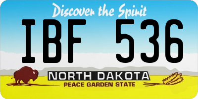 ND license plate IBF536