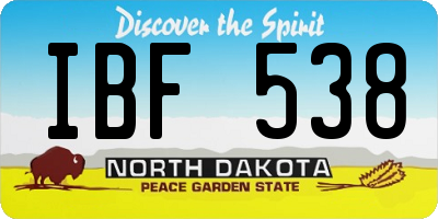 ND license plate IBF538