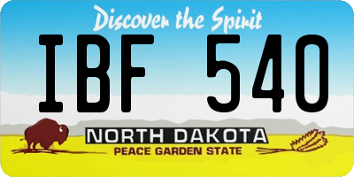 ND license plate IBF540