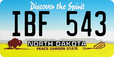 ND license plate IBF543