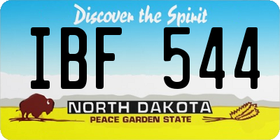 ND license plate IBF544