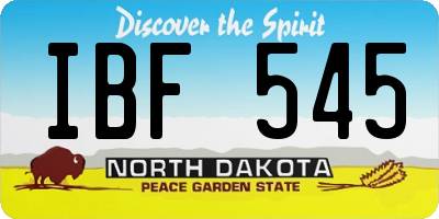 ND license plate IBF545