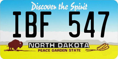 ND license plate IBF547