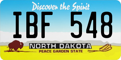 ND license plate IBF548