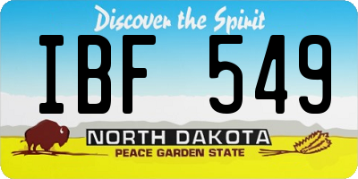 ND license plate IBF549