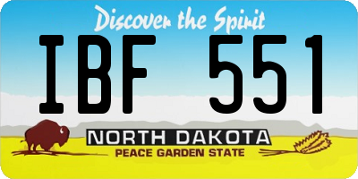 ND license plate IBF551