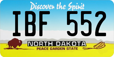 ND license plate IBF552