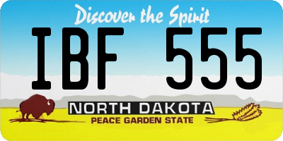 ND license plate IBF555