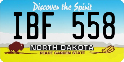 ND license plate IBF558