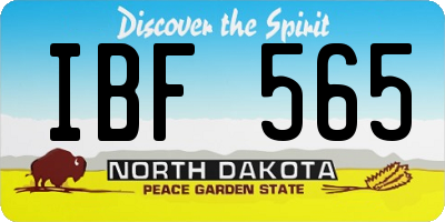 ND license plate IBF565