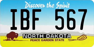 ND license plate IBF567