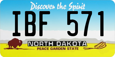 ND license plate IBF571