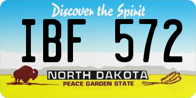 ND license plate IBF572