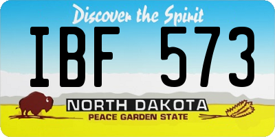 ND license plate IBF573