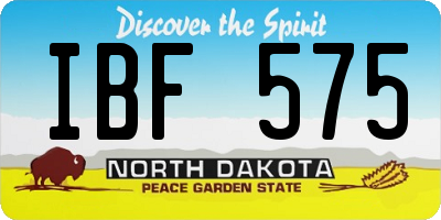 ND license plate IBF575