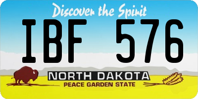 ND license plate IBF576