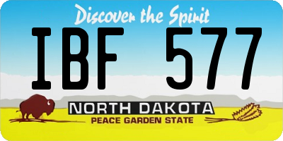 ND license plate IBF577
