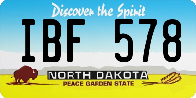 ND license plate IBF578