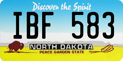 ND license plate IBF583