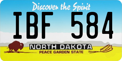 ND license plate IBF584