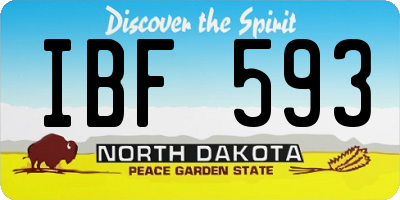 ND license plate IBF593