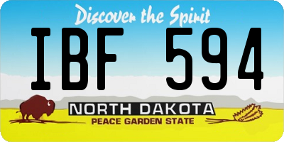 ND license plate IBF594