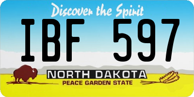 ND license plate IBF597