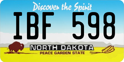 ND license plate IBF598