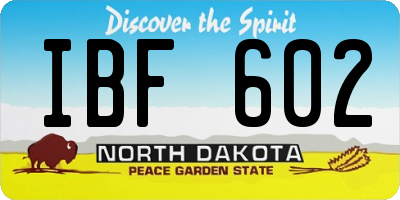 ND license plate IBF602
