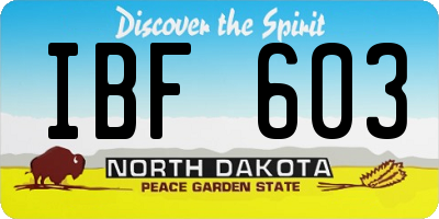 ND license plate IBF603