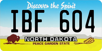 ND license plate IBF604