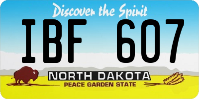 ND license plate IBF607
