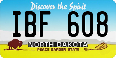 ND license plate IBF608