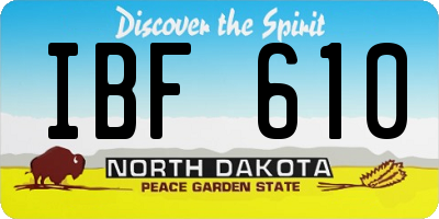 ND license plate IBF610