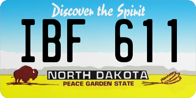 ND license plate IBF611