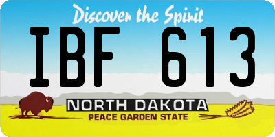 ND license plate IBF613
