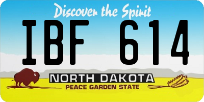 ND license plate IBF614